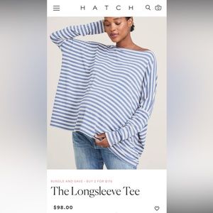 Hatch maternity long sleeve tee, worn 2-3 times in color stream/oatmeal size 3